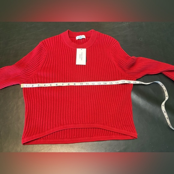 Calvin Klein Cherry Knit Ribbed Sweater size L NWT - Picture 12 of 13